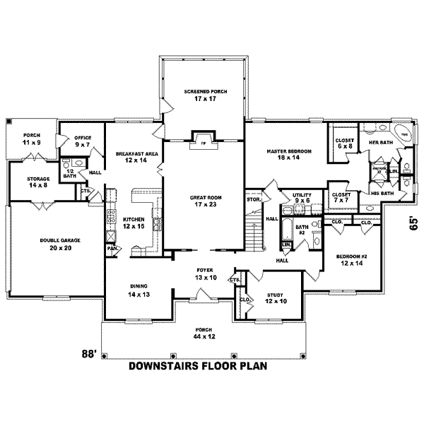 Traditional Floor Plan - Main Floor Plan #81-1610