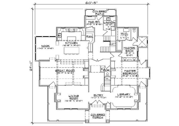 Architectural House Design - Victorian Floor Plan - Main Floor Plan #5-441