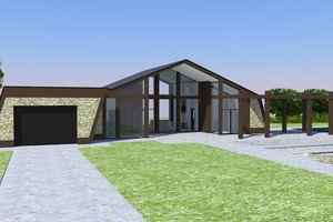 Contemporary Exterior - Front Elevation Plan #542-2
