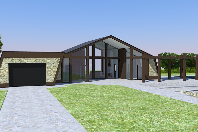 House Blueprint - Contemporary Exterior - Front Elevation Plan #542-2