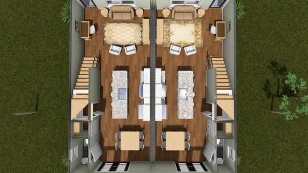 Home Plan - Floor Plan - Main Floor 1 for Cottage House Plan #513-2491 - 2 bed, 2.5 bath