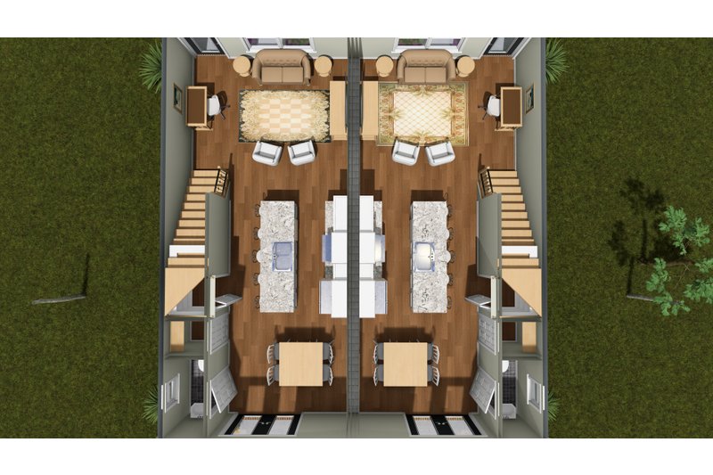 Home Plan - Floor Plan - Main Floor 1 for Cottage House Plan #513-2491 - 2 bed, 2.5 bath
