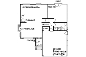 Floor Plan - Lower Floor for Traditional House Plan #47-129 - 3 bed, 1.5 bath