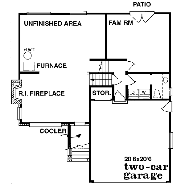 Traditional Floor Plan - Lower Floor Plan #47-129