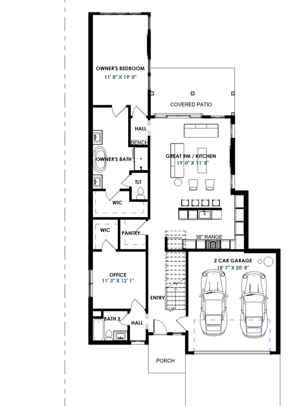 Home Plan - Floor Plan - Main Floor for Modern House Plan #1129-39 - 4 bed, 4 bath