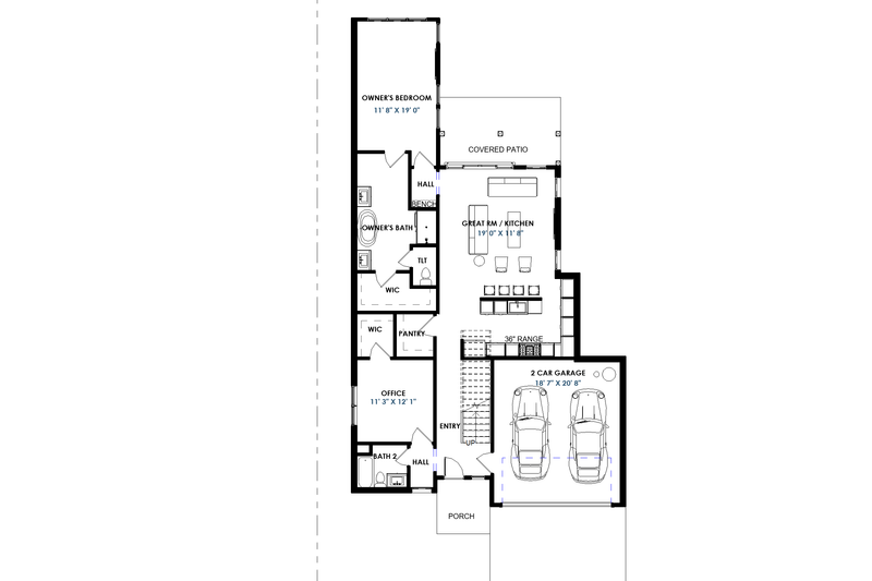 Home Plan - Floor Plan - Main Floor for Modern House Plan #1129-39 - 4 bed, 4 bath