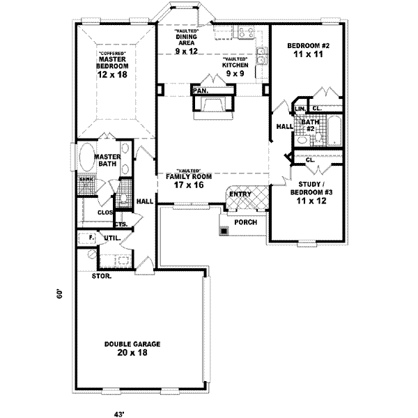 Traditional Floor Plan - Main Floor Plan #81-506