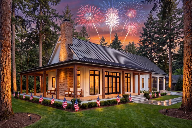 Exterior - Front Elevation 2 for Barndominium House Plan #430-434 - 4 bed, 2.5 bath