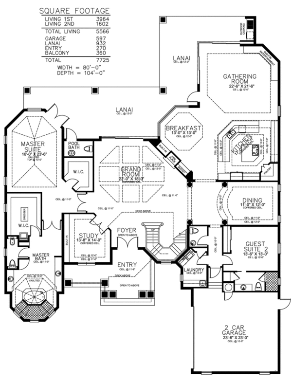 Mediterranean Floor Plan - Main Floor Plan #115-189