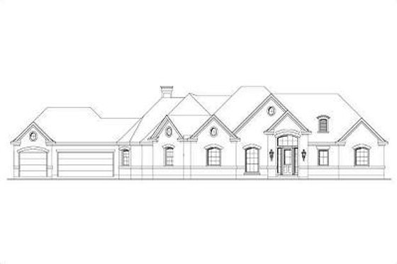 Exterior - Front Elevation for European House Plan #411-256 - 3 bed, 2.5 bath