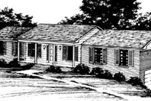 Ranch Exterior - Front Elevation Plan #10-135