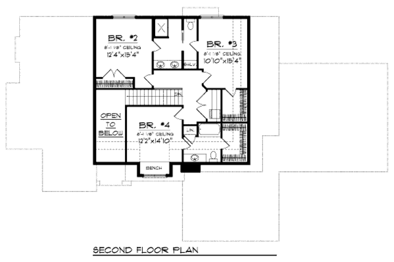 Dream House Plan - Floor Plan - Upper Floor for European House Plan #70-997 - 4 bed, 3.5 bath