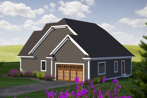 Exterior - Rear Elevation for Craftsman House Plan #70-1229 - 4 bed, 3 bath