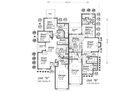 Floor Plan - Main Floor for European House Plan #310-441 - 2 bed, 2 bath