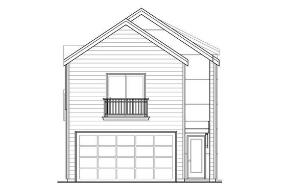 Exterior - Rear Elevation for Contemporary House Plan #124-1131 - 3 bed, 3 bath