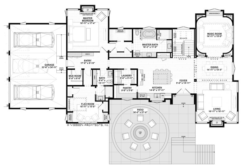 House Plan Design - Floor Plan - Main Floor for Ranch House Plan #928-376 - 3 bed, 3 bath