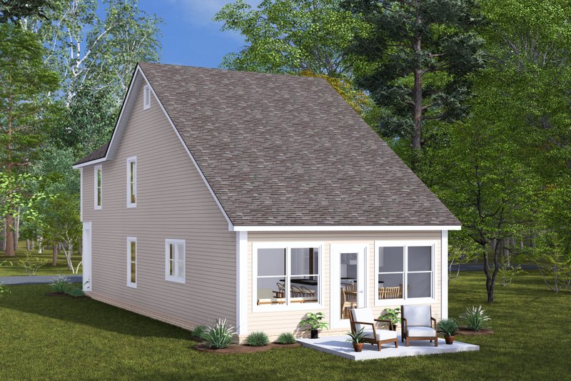 House Design - Exterior - Rear Elevation for Cottage House Plan #513-2294 - 3 bed, 3 bath