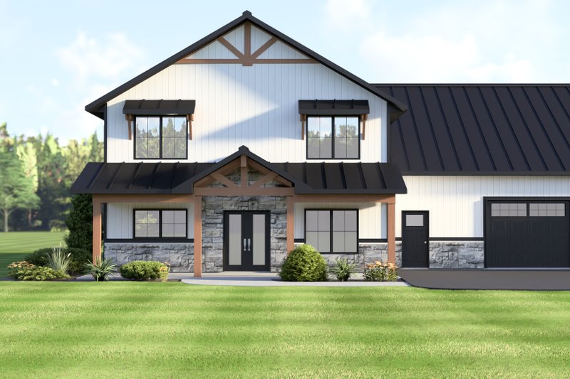 House Blueprint - Exterior - Covered Porch for Barndominium House Plan #1064-452 - 6 bed, 4.5 bath