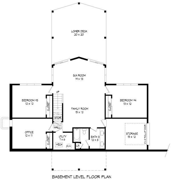 Home Plan - Country Floor Plan - Lower Floor Plan #932-1028
