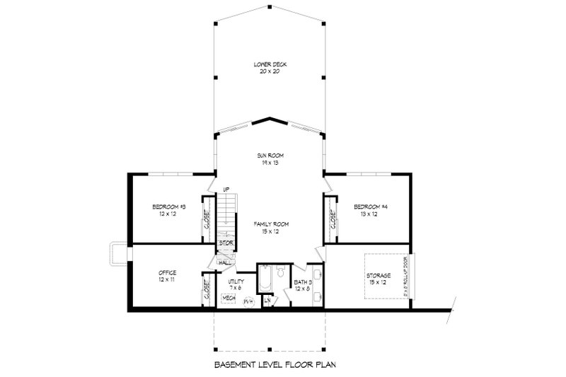 Home Plan - Floor Plan - Lower Floor for Country House Plan #932-1028 - 5 bed, 3.5 bath