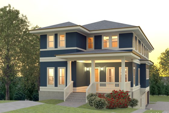 Exterior - Front Elevation for Contemporary House Plan #926-4 - 5 bed, 3.5 bath