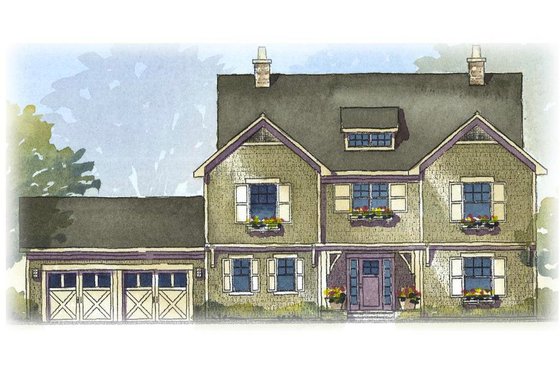 Exterior - Front Elevation for Traditional House Plan #901-85 - 4 bed, 2.5 bath