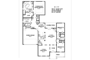 Floor Plan - Main Floor for Traditional House Plan #424-181 - 3 bed, 2.5 bath
