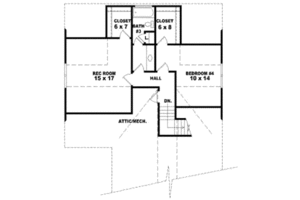 Floor Plan - Upper Floor for Bungalow House Plan #81-1189 - 4 bed, 3 bath