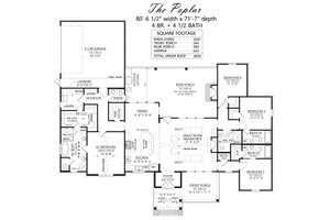 Floor Plan - Main Floor for Farmhouse House Plan #1074-82 - 4 bed, 4.5 bath