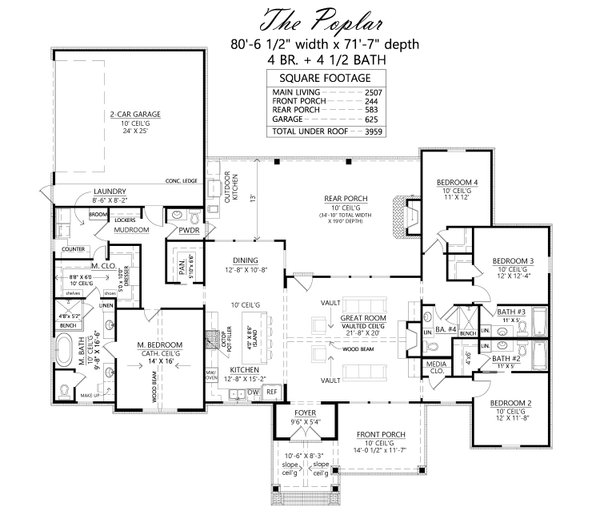 Farmhouse Floor Plan - Main Floor Plan #1074-82