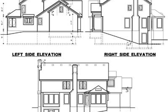 Exterior - Rear Elevation for European House Plan #67-766 - 4 bed, 2.5 bath