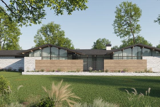 Exterior - Front Elevation 3 for Modern House Plan #1110-23 - 4 bed, 4 bath