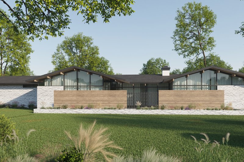 Home Plan - Exterior - Front Elevation 3 for Modern House Plan #1110-23 - 4 bed, 4 bath