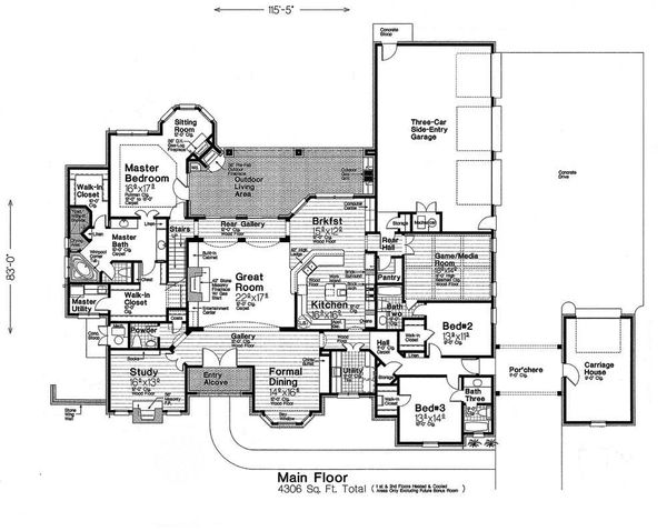 European Floor Plan - Main Floor Plan #310-1296