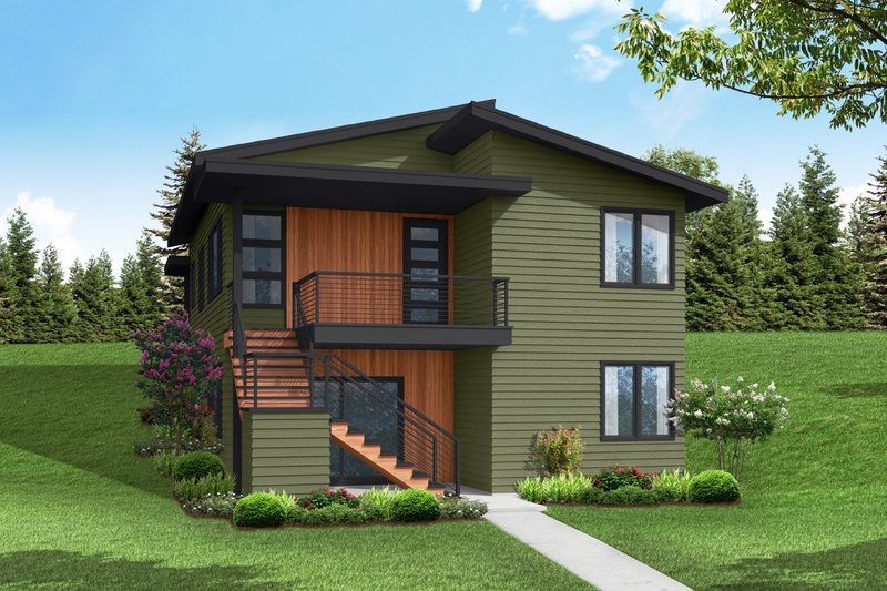 House Plan Design - Contemporary Exterior - Front Elevation Plan #124-1287