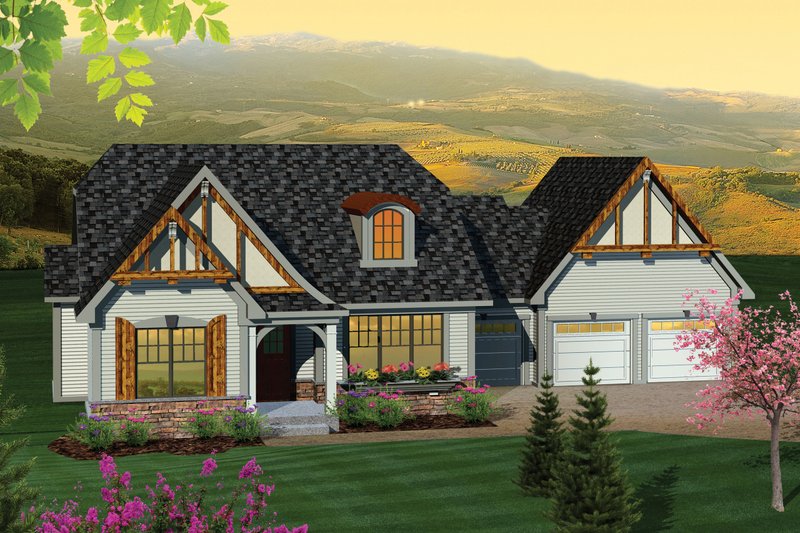 Home Plan - Craftsman Exterior - Front Elevation Plan #70-1042