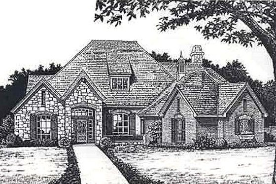 Exterior - Front Elevation for European House Plan #310-883 - 4 bed, 3.5 bath