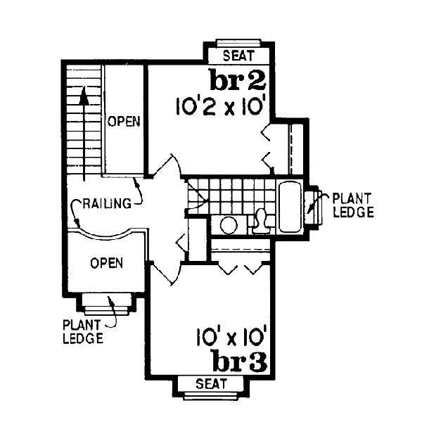 Traditional Floor Plan - Upper Floor Plan #47-257