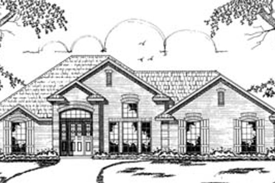 Exterior - Front Elevation for European House Plan #42-126 - 3 bed, 2 bath