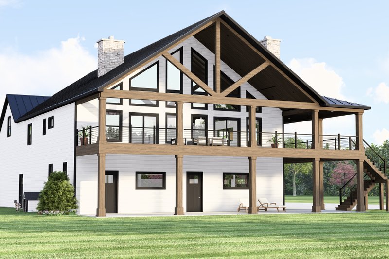 House Blueprint - Exterior - Front Elevation 3 for Barndominium House Plan #1064-414 - 3 bed, 3 bath