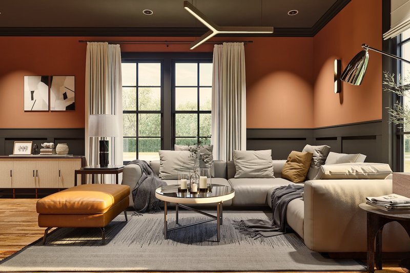 House Blueprint - Interior - Family Room 1 for Ranch House Plan #54-624 - 6 bed, 6 bath