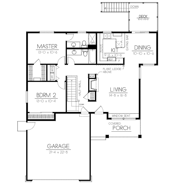 Traditional Floor Plan - Main Floor Plan #100-424