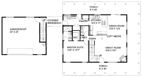 Dream House Plan - Bungalow Floor Plan - Main Floor Plan #117-729