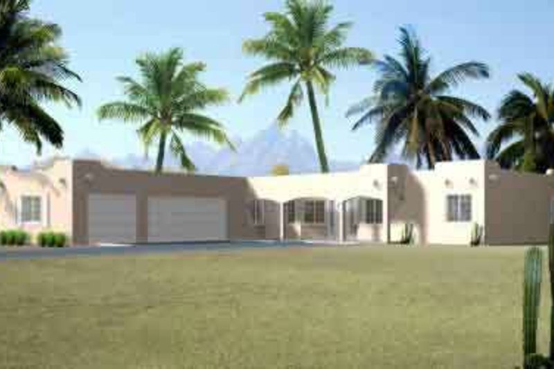 Dream House Plan - Adobe / Southwestern Exterior - Front Elevation Plan #1-1383