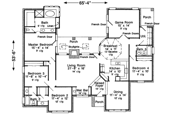 Floor Plan - Main Floor for European House Plan #410-207 - 4 bed, 3 bath