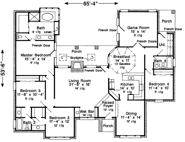 House Blueprint - European Floor Plan - Main Floor Plan #410-207
