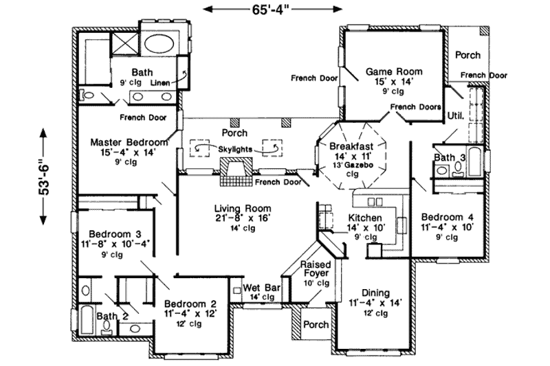 Dream House Plan - Floor Plan - Main Floor for European House Plan #410-207 - 4 bed, 3 bath