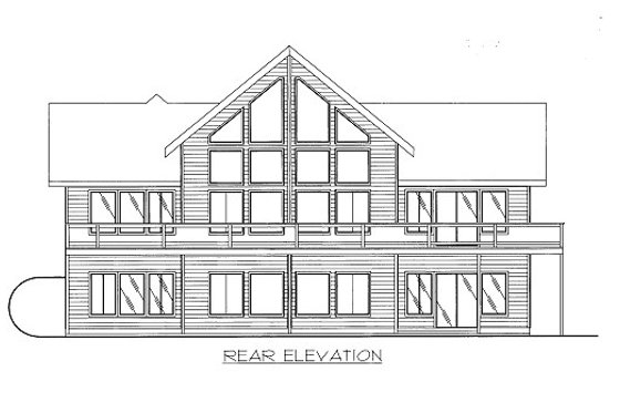 Exterior - Rear Elevation for Bungalow House Plan #117-643 - 2 bed, 2 bath