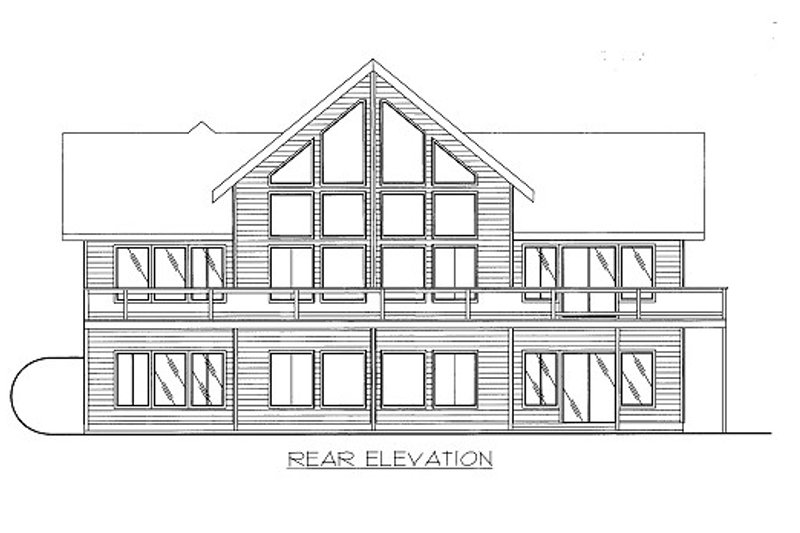House Blueprint - Exterior - Rear Elevation for Bungalow House Plan #117-643 - 2 bed, 2 bath