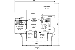 Floor Plan - Main Floor for Farmhouse House Plan #3-176 - 4 bed, 2.5 bath